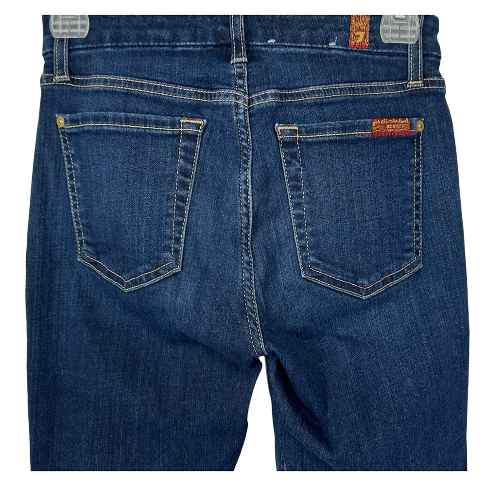 7 for All Mankind b(air) Denim The Skinny Ankle Jeans Dark Wash Size 24 - Picture 6 of 10